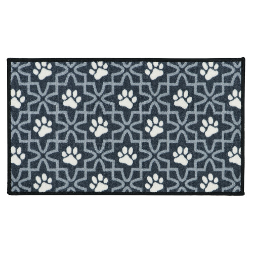 Lattice Paws Soft Fibre with Latex Backing Pet Doormat (H1 x W70 x D40cm) - Grey/Black