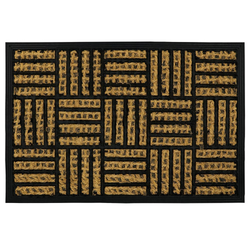 Coir Squares with Rubber Base Tuffscrape Doormat (H1 x W60 x D40cm) - Natural