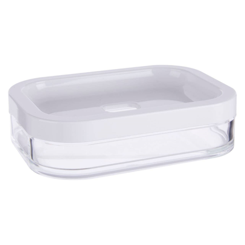 White Acrylic Soap Dish H3 x W12 x D9cm