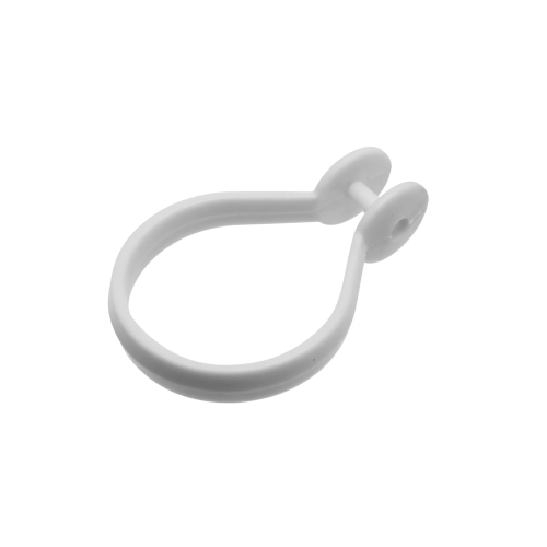 Croydex White Button Shower Curtain Ring (Box of 12) (H6.6 x W4.6 x D1.8cm)