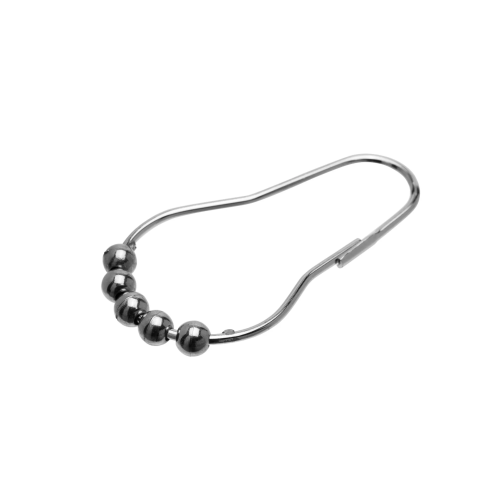 Croydex Chrome Ball Shower Curtain Ring (Box of 12) (H6.1 x W4.3 x D0.6cm)
