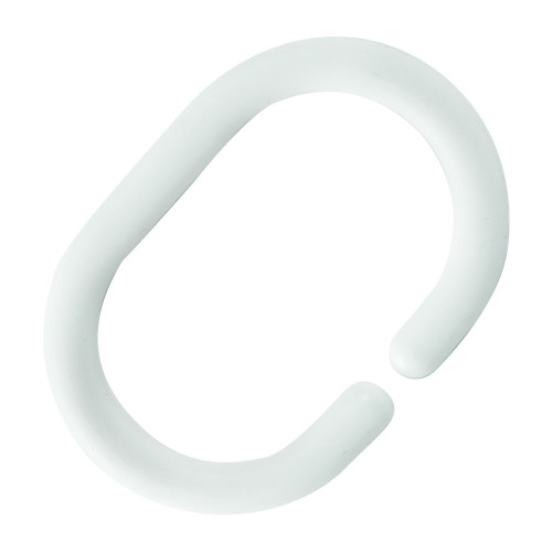 White C Shape Shower Curtain Ring (Box of 12)