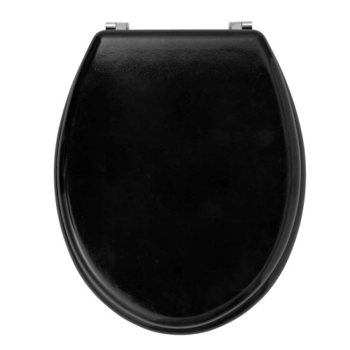 Beldray Black Oak Wooden MDF Oval Toilet Seat