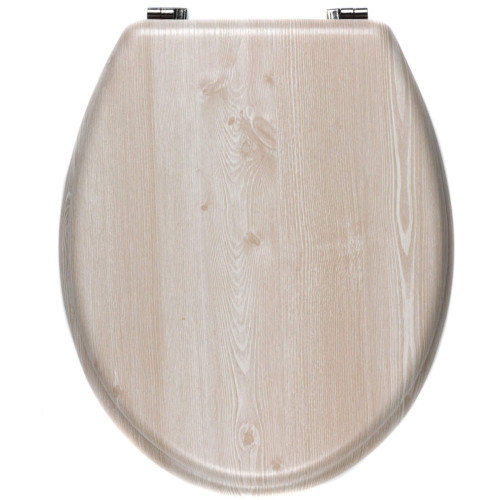 Beldray White Oak Wooden MDF Oval Toilet Seat