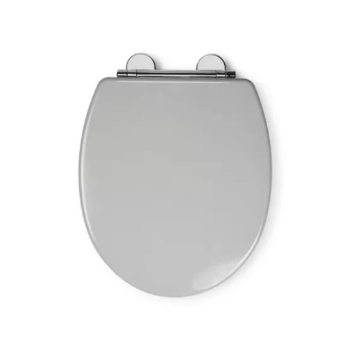 Croydex Lugano Grey Oak Effect Oval Toilet Seat