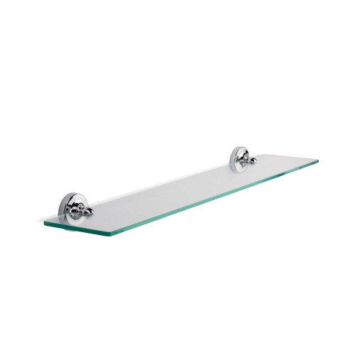 Croydex Worcester Chrome Flexi Fix Clear Glass Shelf (H5.4 x W60.4 x D12.6cm)