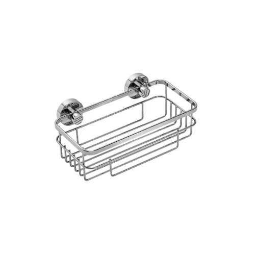 Croydex Brockham Chrome Flexi Fix Rectangle Basket (H8.2 x W26 x D15.3cm)