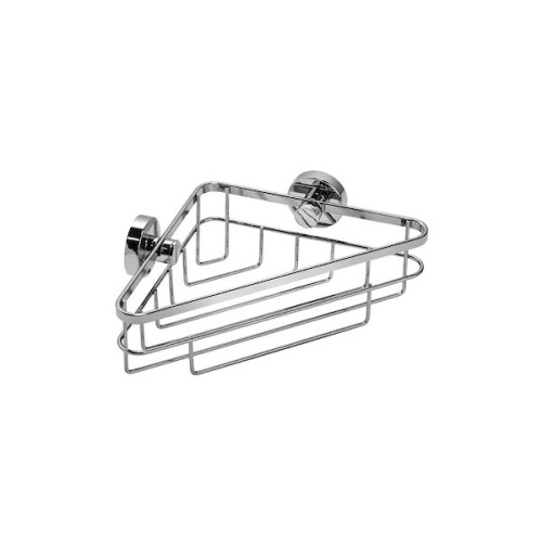 Croydex Brockham Stainless Steel Flexi Fit Corner Basket (H9.8 x W29 x D16.3cm)