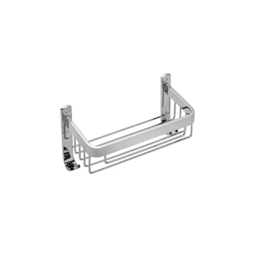 Croydex Aluminium Screw Fix Rectangle Basket (H14 x W25.5 x D12.6cm)
