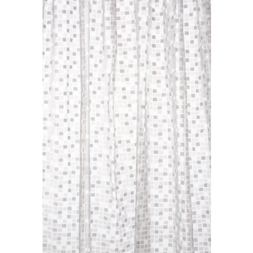 Croydex PVC Silver Mosaic Shower Curtain 180cm (H180 x W180 x D0.4cm)