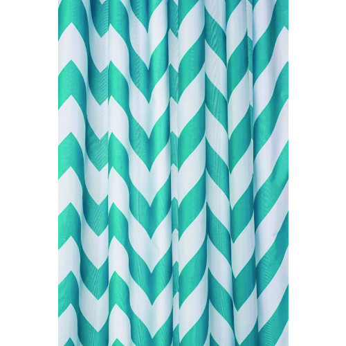 Croydex Polyester Aqua Chevron Shower Curtain 180cm (H180 x W180 x D0.4cm)