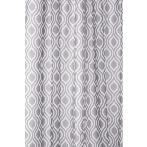 Croydex Polyester Grey Medallion Shower Curtain 180cm