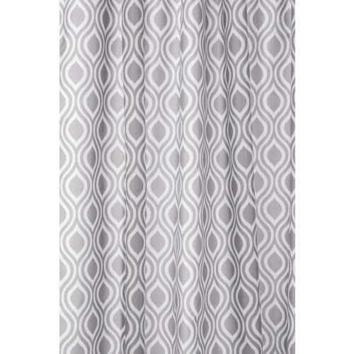 Croydex Polyester Grey Medallion Shower Curtain 180cm (H180 x W180 x D0.4cm)