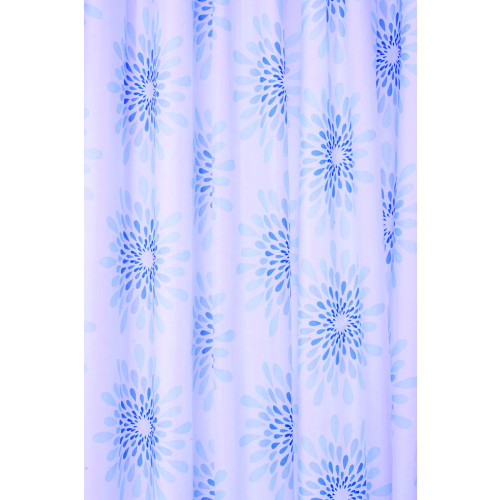 Croydex Polyester Blue Splash Shower Curtain 180cm (H180 x W180 x D0.4cm)