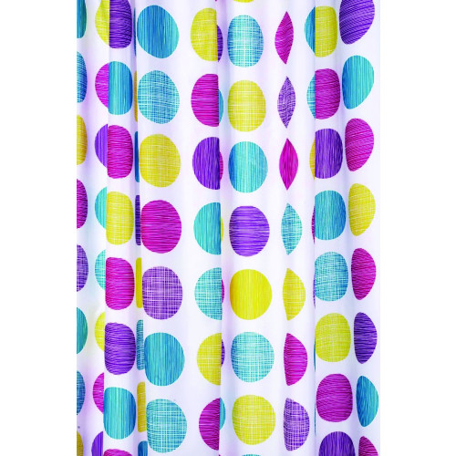Croydex Polyester Textured Dot Shower Curtain 180cm (H180 x W180 x D0.4cm)