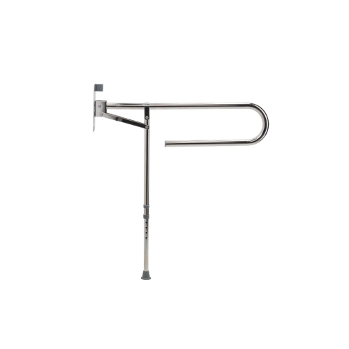 Croydex Fold Away Hand Rail with Drop Down Leg - Stainless Steel