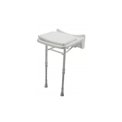 Croydex White Wall Mounted Shower Chair 49 x 35 x 36cm (H48.5-61.5 x W38 x D36cm)