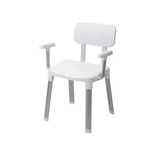 Croydex White Adjustable Bath and Shower Chair D42 x W53 x H43-53cm (H70-80 x W54.5 x D44.5cm)
