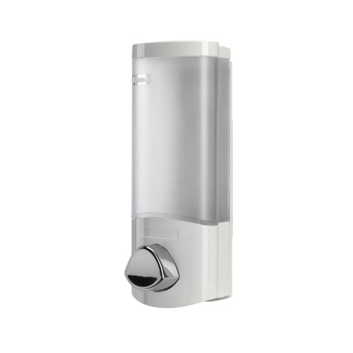 Croydex Transparent Liquid Soap Dispenser 400ml - White (H19.5 x W7.6 x D7.8cm)