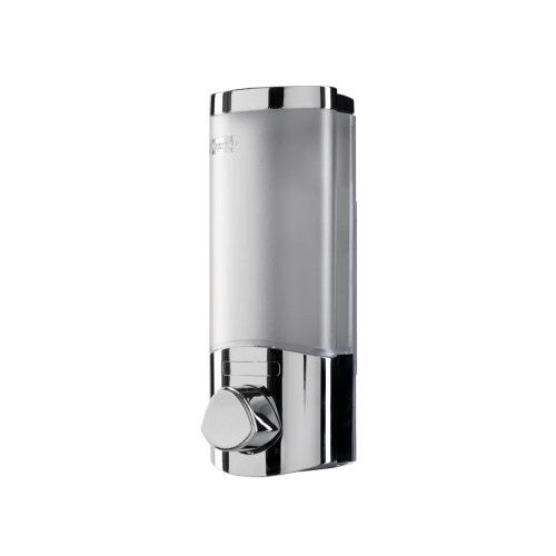 Croydex Transparent Liquid Soap Dispenser 400ml - Chrome (H19.5 x W7.6 x D7.8cm)