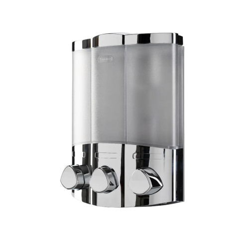 Croydex Transparent Liquid Soap Dispenser 1.3 Litre - Chrome (H22.4 x W17.6 x D9.5cm)