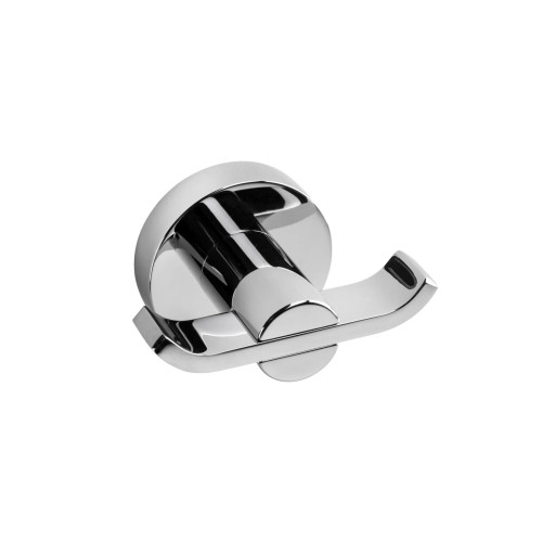 Croydex Metra Chrome Flexi Fix Double Robe Hook (H5.4 x W8 x D5.3cm)