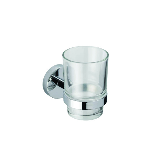 Croydex Epsom Chrome Glass Tumbler & Holder