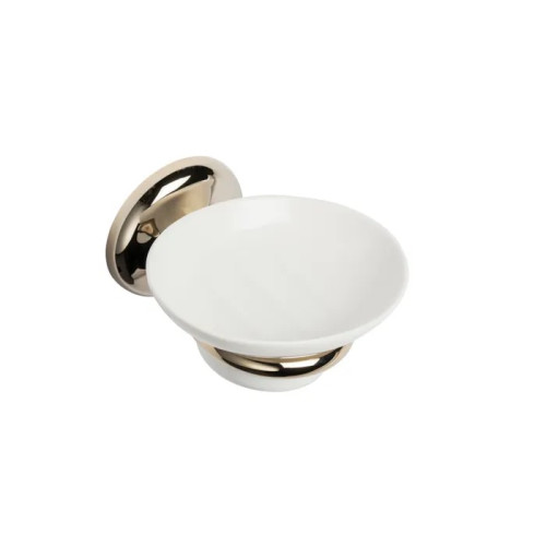 Croydex Grosvenor Gold Ceramic Soap Dish (H8 x W13 x D13cm)