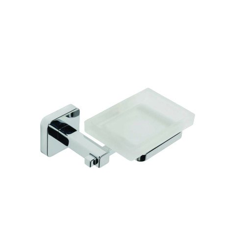 Croydex Camberwell Chrome Frosted Soap Dish (H5.4 x W15.5 x D11.5cm)