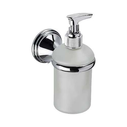 Croydex Westminster Chrome Glass Soap Dispenser & Holder (H16.5 x W7.2 x D11cm)