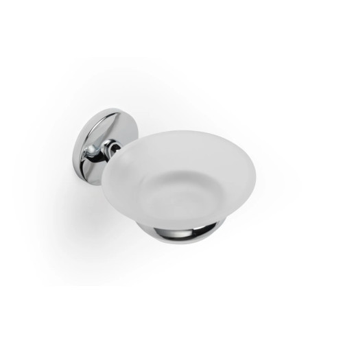 Croydex Hampstead Chrome Frosted Soap Dish & Holder (H6 x W10.9 x D13.5cm)