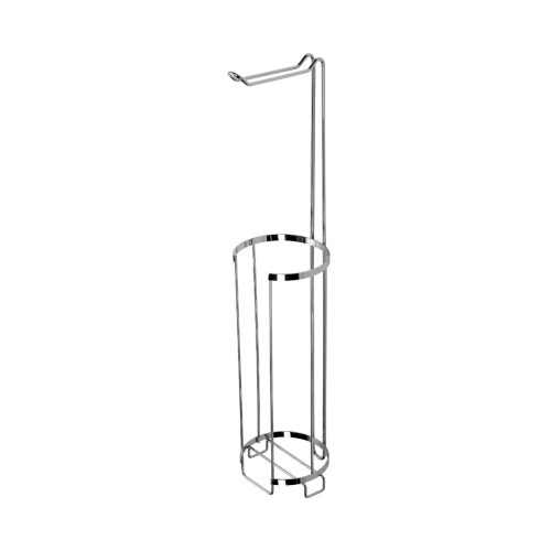 Croydex Freestanding Toilet Roll Caddy & Holder - Chrome (H61.3 x W13.2 x D14.3cm)