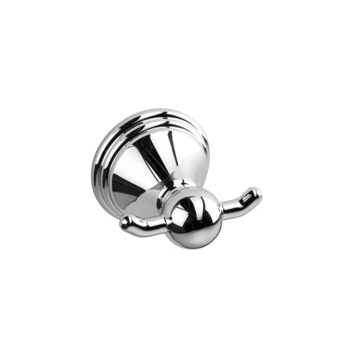 Croydex Westminster Chrome Robe Hook - Double (H5.8 x W6.7 x D6cm)