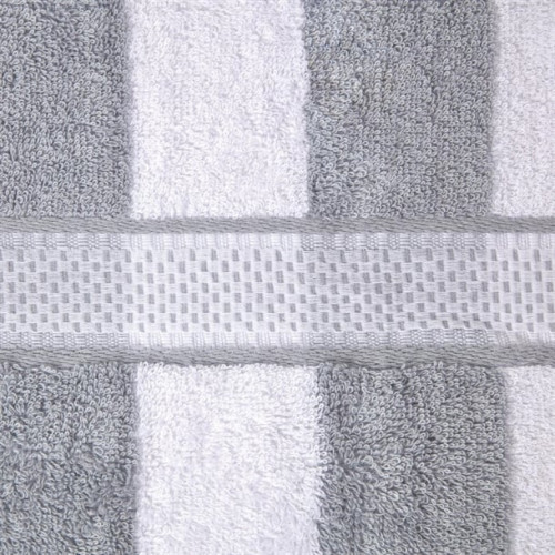 Grey Striped VAT Dyed Pool Towel 90 x 150cm