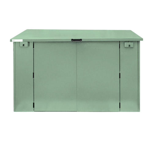 SafeStor Ripon Lift Up Lid Storage Shed in Lakeland Green - Stillage of 1