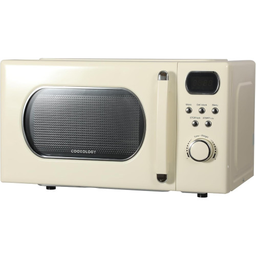 Cookology Retro Microwave 800w | 20 Litre (H26.3 x W45.6 x D32.6cm) - Cream