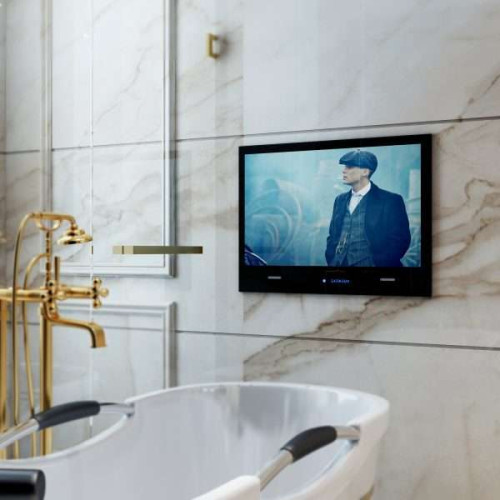 Sarason 19" WebOS Smart Waterproof Mirror Bathroom TV - Gold