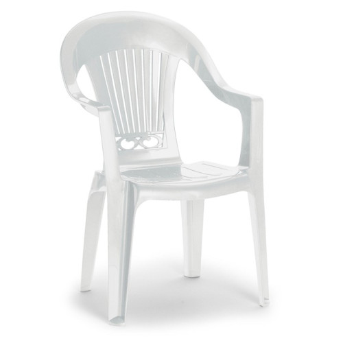 White resin store stackable chairs