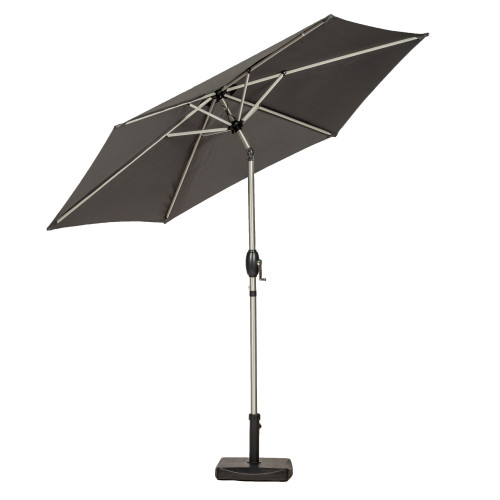 2.5m Brushed Aluminium Crank and Tilt Parasol - Grey