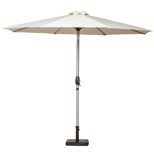 3m Brushed Aluminium Crank and Tilt Parasol - Ivory