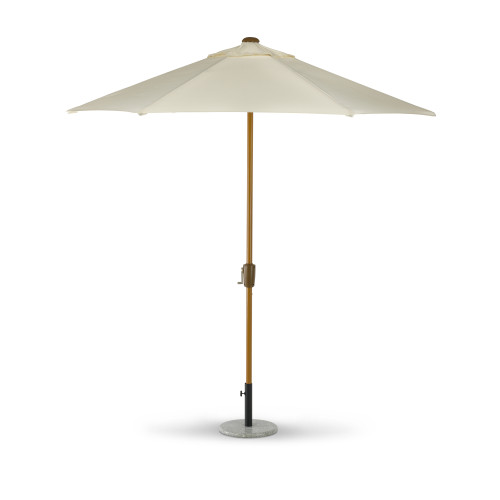 2.5m Wood Look Aluminium Crank and Tilt Parasol - Ivory