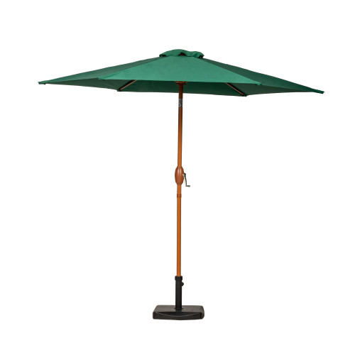 2.5m Wood Look Aluminium Crank and Tilt Parasol - Green