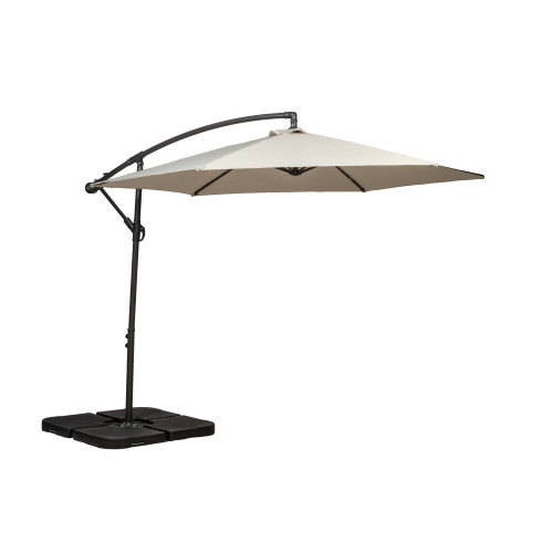 Ivory 3m Standard Cantilever Over Hanging Powder Coated Parasol with Cross Stand