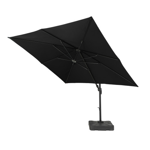 Grey 3m x 3m Deluxe Square Cantilever Parasol + 100kg Fillable Base