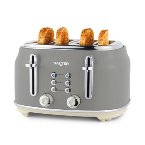 Salter Retro 4 Slice Toaster 1630w - Grey