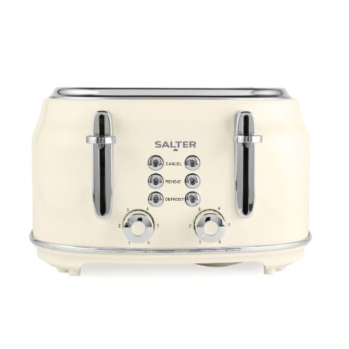 Salter Retro 4 Slice Toaster 1630w - Cream