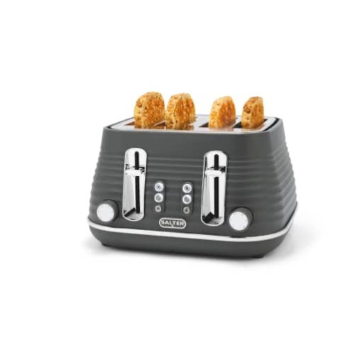Salter Ripple Texture 4 Slice Toaster 1630w - Grey