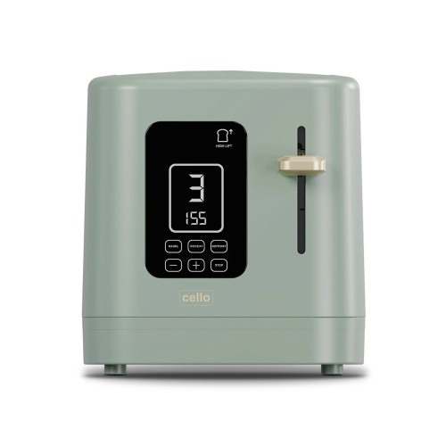 Cello Overtune Digital 2 Slice Toaster with Touch Control and Timer 800w - Sage