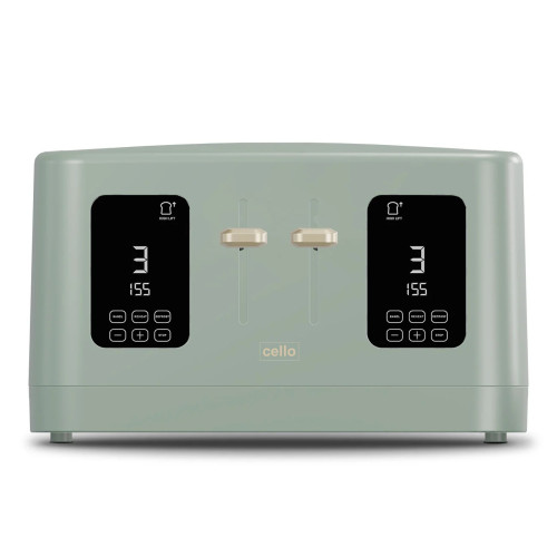 Cello Overtune Digital 4 Slice Toaster with Touch Control and Timer 1600w - Sage