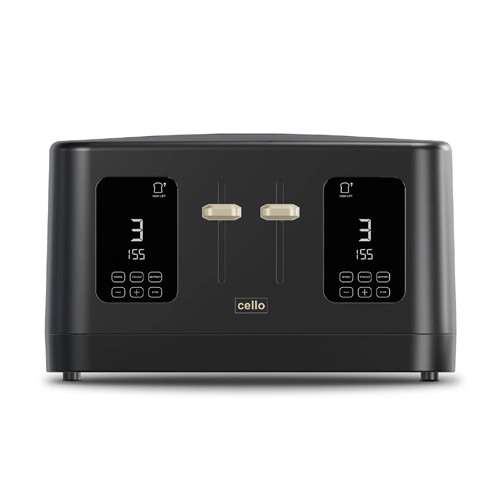 Cello Overture Digital 4 Slice Toaster with Touch Control and Timer 1600w - Black